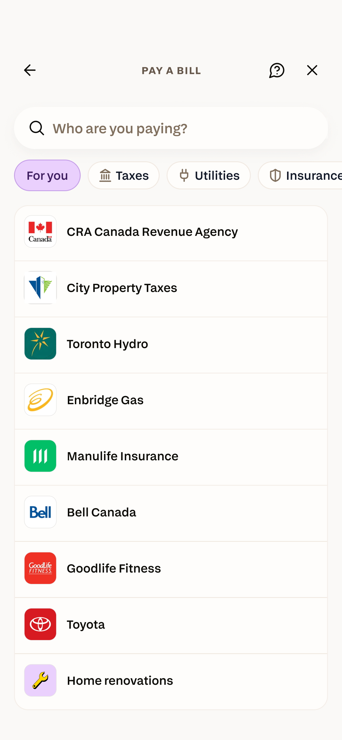 Chexy app: Pay a Bill — search who you are paying