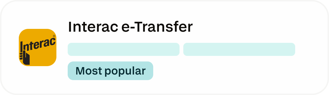 Interac e-Transfer — most popular